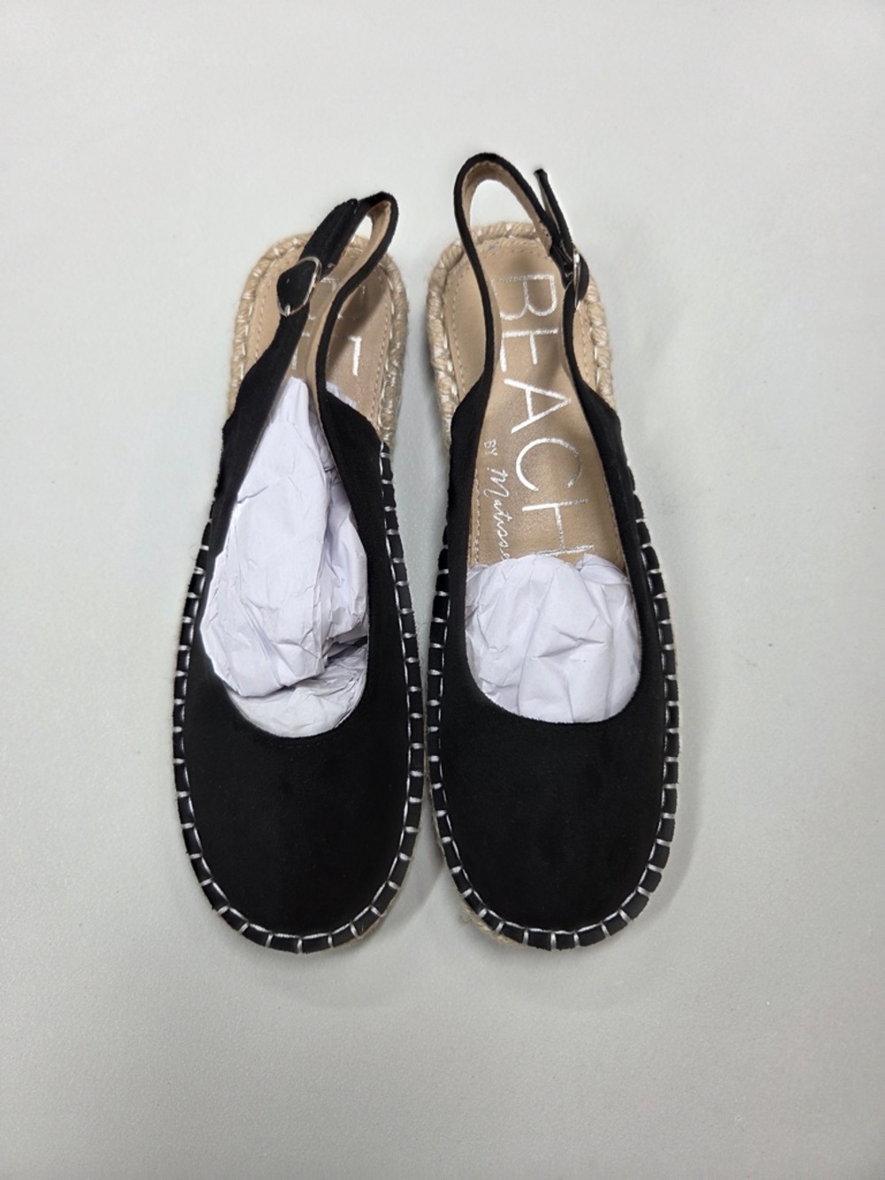 NWOT BEACH By Matisse Juliet Espadrille Flay Shoes Black Women’s Size 8 7380 - Picture 5 of 9